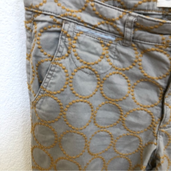 Chino by Anthropologie Tan Embroidered Pants 28 Relax Fit Cuffed - Picture 15 of 16